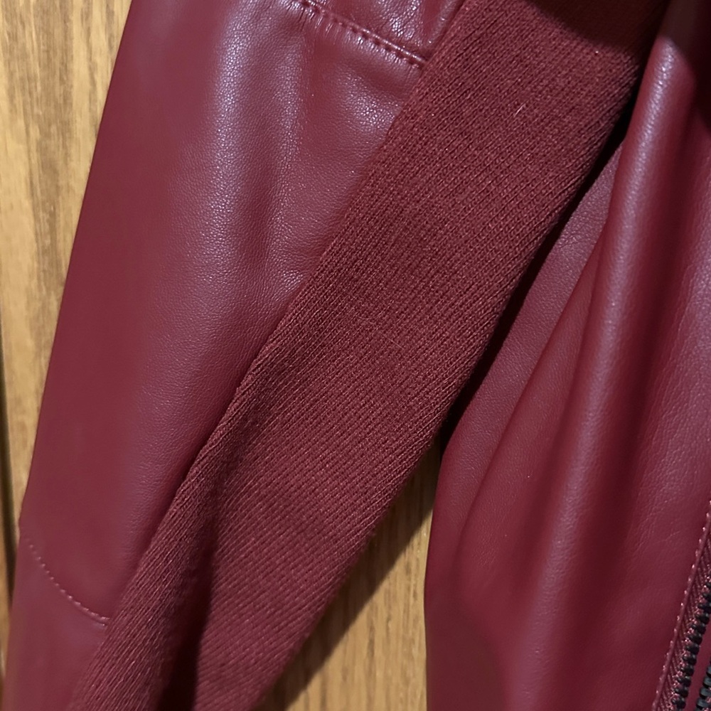 Bagatelle Deep Red Faux Leather Jacket - Picture 3 of 3